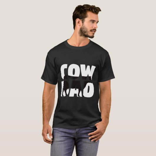 牛のパパ牛 父親へのギフト 動物園の動物 Tシャツ (正面フル)