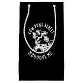 牛のパンは本当に私の動物のプンおもしろいダークBGを移動 スモールペーパーバッグ (正面)