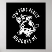 牛のパンは本当に私の動物のプンおもしろいダークBGを移動 ポスター (正面)