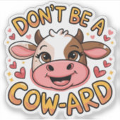 牛のパンプンのステッカーではないおもしろい。 シール (正面)