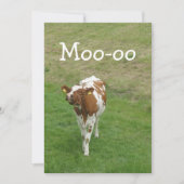 牛のパーティの招待状 招待状 (正面)