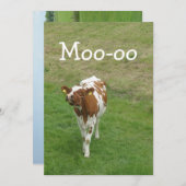 牛のパーティの招待状 招待状 (正面/裏面)