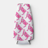 牛のピンクと白のシルエット ボトルクーラー (正面)