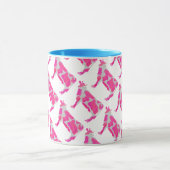 牛のピンクと白のシルエット マグカップ (中央)