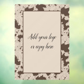 牛のフェイクプリントブラウンとクリームのウィンドウの固執 ウィンドウサイン (シート3)