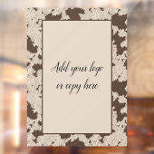 牛のフェイクプリントブラウンとクリームのウィンドウの固執 ウィンドウサイン (シート2)