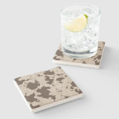 牛のフェイクプリントブラウンとクリーム ストーンコースター (横)
