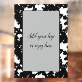 牛のフェイクプリント白黒のウィンドウの固定 ウィンドウサイン (シート2)