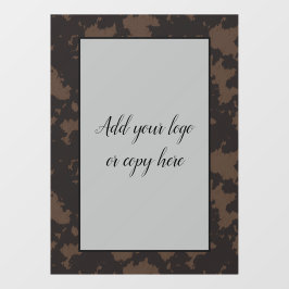 牛のフェイクプリント黒と茶色の窓が引っかかる ウィンドウサイン