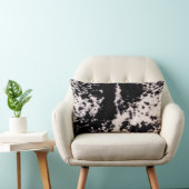 牛のフェイク皮、黒と白のプリント綿枕 ランバークッション (椅子)