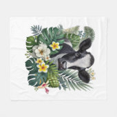 牛のフローラジャングル、熱帯牛 フリースブランケット (正面(横))