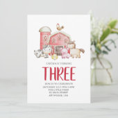 牛のプリントと家畜の誕生日の招待 招待状 (スタンド正面)