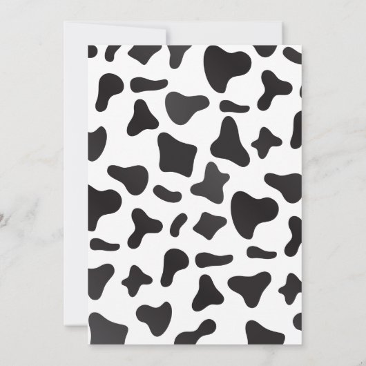 牛のプリントと家畜の誕生日の招待 招待状 (裏面)