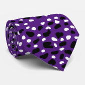牛のプリントは紫 ネクタイ (ロール)