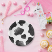 牛のプリントをテーマにしたパーティー、白黒牛の斑点 ペーパープレート (パーティー)