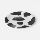 牛のプリントをテーマにしたパーティー、白黒牛の斑点 ペーパープレート (アングル)