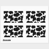 牛のプリントパターン 長方形シール (シート)