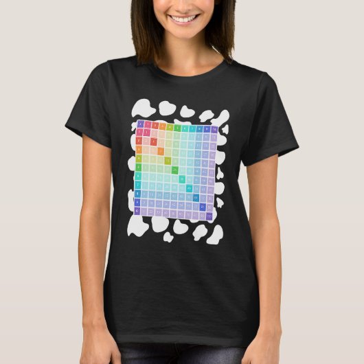 牛のプリント数学コスチュームアイディア子供と乗算 Tシャツ (正面)