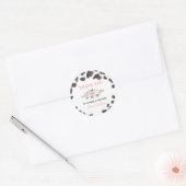 牛のプリント誕生日ステッカーラベル ラウンドシール (封筒)