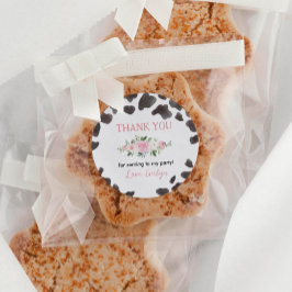 牛のプリント誕生日ステッカーラベル ラウンドシール