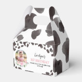 牛のプリント誕生日パーティーのお願いボックス フェイバーボックス (裏面サイド)