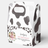 牛のプリント誕生日パーティーのお願いボックス フェイバーボックス (オープン)