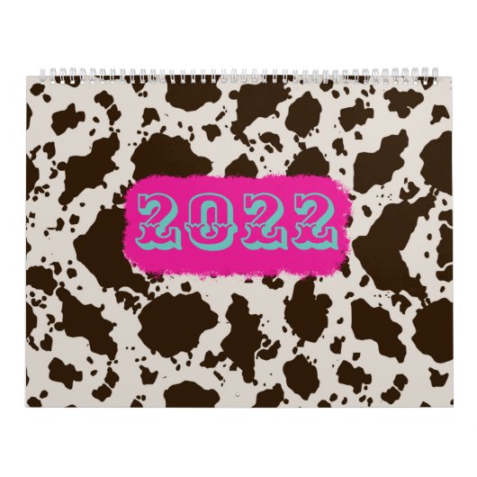 牛のプリント  カレンダー (カバー)