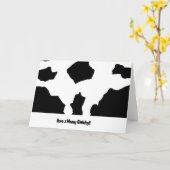 牛のプリント カード (黄色い花)