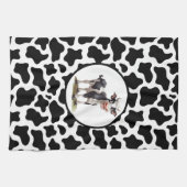 牛のプリント キッチンタオル (横)