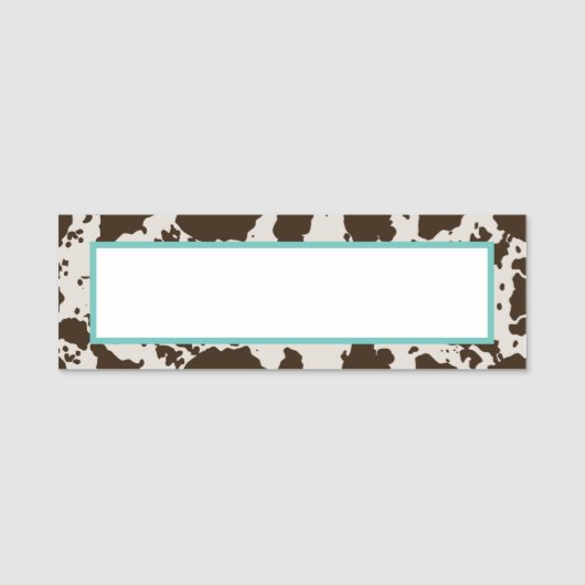 牛のプリント    名札 (正面)