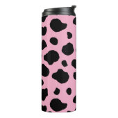 牛のプリント、牛のパターン、牛の斑点、ピンクの牛 タンブラー (回転左)