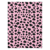 牛のプリント、牛のパターン、牛の斑点、ピンクの牛 テーブルクロス (正面)
