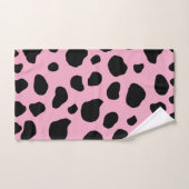 牛のプリント、牛のパターン、牛の斑点、ピンクの牛 バスタオルセット (ハンドタオル)