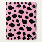 牛のプリント、牛のパターン、牛の斑点、ピンクの牛 プランナー手帳 (裏面)