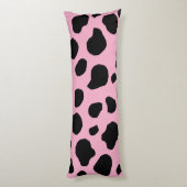 牛のプリント、牛のパターン、牛の斑点、ピンクの牛 ボディピロー (裏面 (縦))