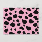 牛のプリント、牛のパターン、牛の斑点、ピンクの牛 ポストカード (正面)