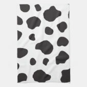 牛のプリント、牛のパターン、牛の斑点、白黒 キッチンタオル (縦)