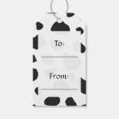 牛のプリント、牛のパターン、牛の斑点、白黒 ギフトタグ (正面)