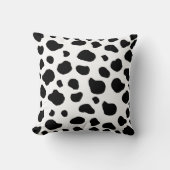 牛のプリント、牛のパターン、牛の斑点、白黒 クッション (正面)