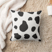 牛のプリント、牛のパターン、牛の斑点、白黒 クッション (ブランケット)