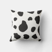 牛のプリント、牛のパターン、牛の斑点、白黒 クッション (裏面)