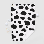 牛のプリント、牛のパターン、牛の斑点、白黒 ゴルフタオル (インサイチュ)