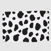 牛のプリント、牛のパターン、牛の斑点、白黒 ゴルフタオル (横)