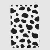 牛のプリント、牛のパターン、牛の斑点、白黒 ゴルフタオル (正面)