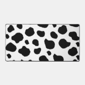 牛のプリント、牛のパターン、牛の斑点、白黒 デスクマット (正面)