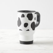 牛のプリント、牛のパターン、牛の斑点、白黒 トラベルマグ (正面右)