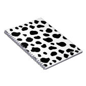 牛のプリント、牛のパターン、牛の斑点、白黒 ノートブック (右側)