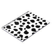 牛のプリント、牛のパターン、牛の斑点、白黒 ノートブック (左側)