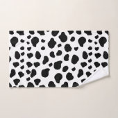 牛のプリント、牛のパターン、牛の斑点、白黒 バスタオルセット (ハンドタオル)