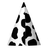 牛のプリント、牛のパターン、牛の斑点、白黒 パーティーハット (裏面)